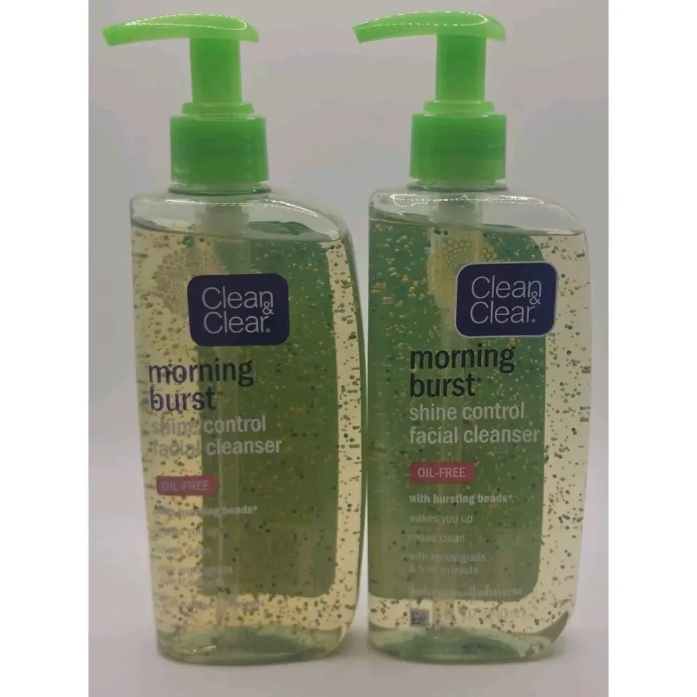 2 Bottles Clean & Clear Morning Burst Shine Control Facial Cleanser 8 Oz